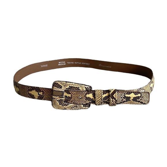 Anthropologie Accessories - RENAISSANCE Genuine Snakeskin Belt
Brown Cream M